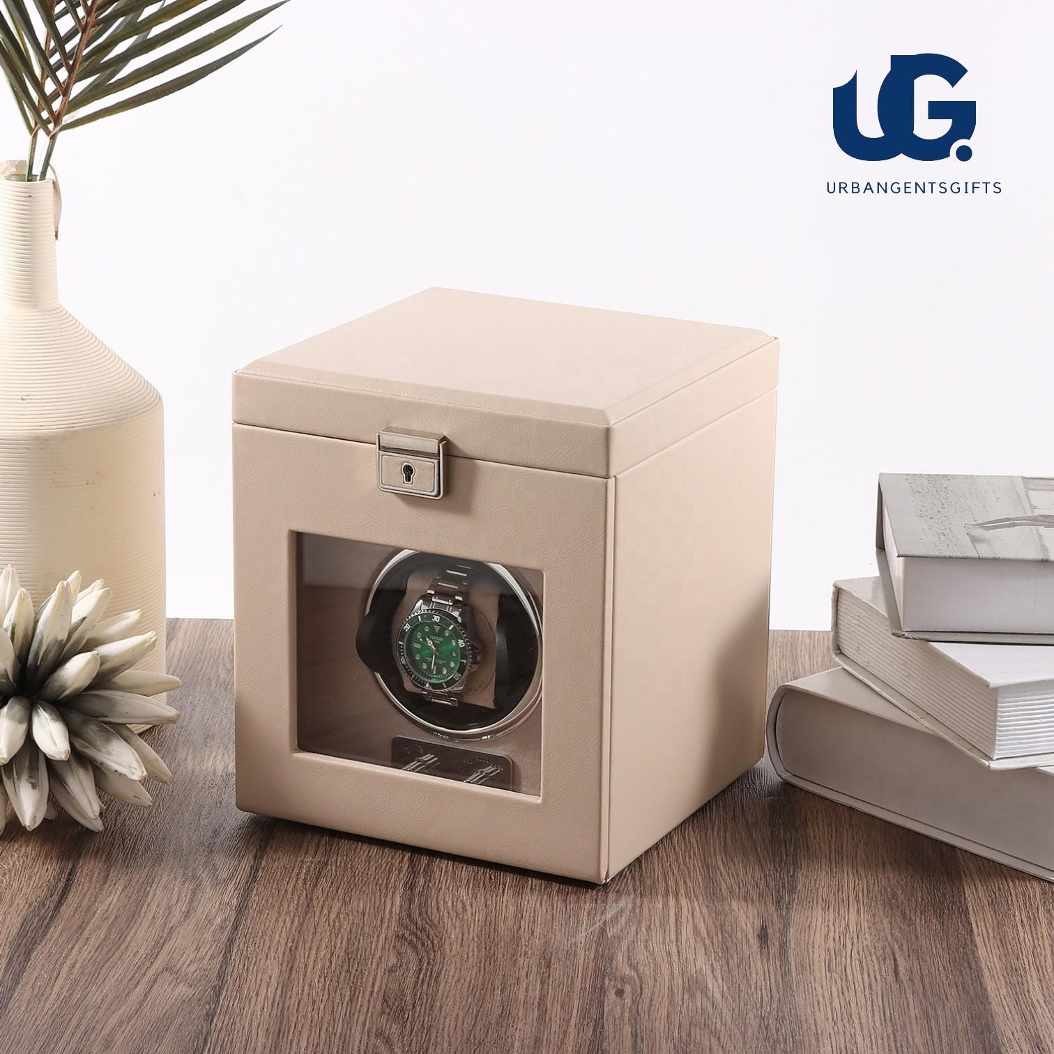 Leather Watch Winder Box with Jewelry Tray – Silent Motor, Logo Customization, Gift-Ready Packaging - My Store