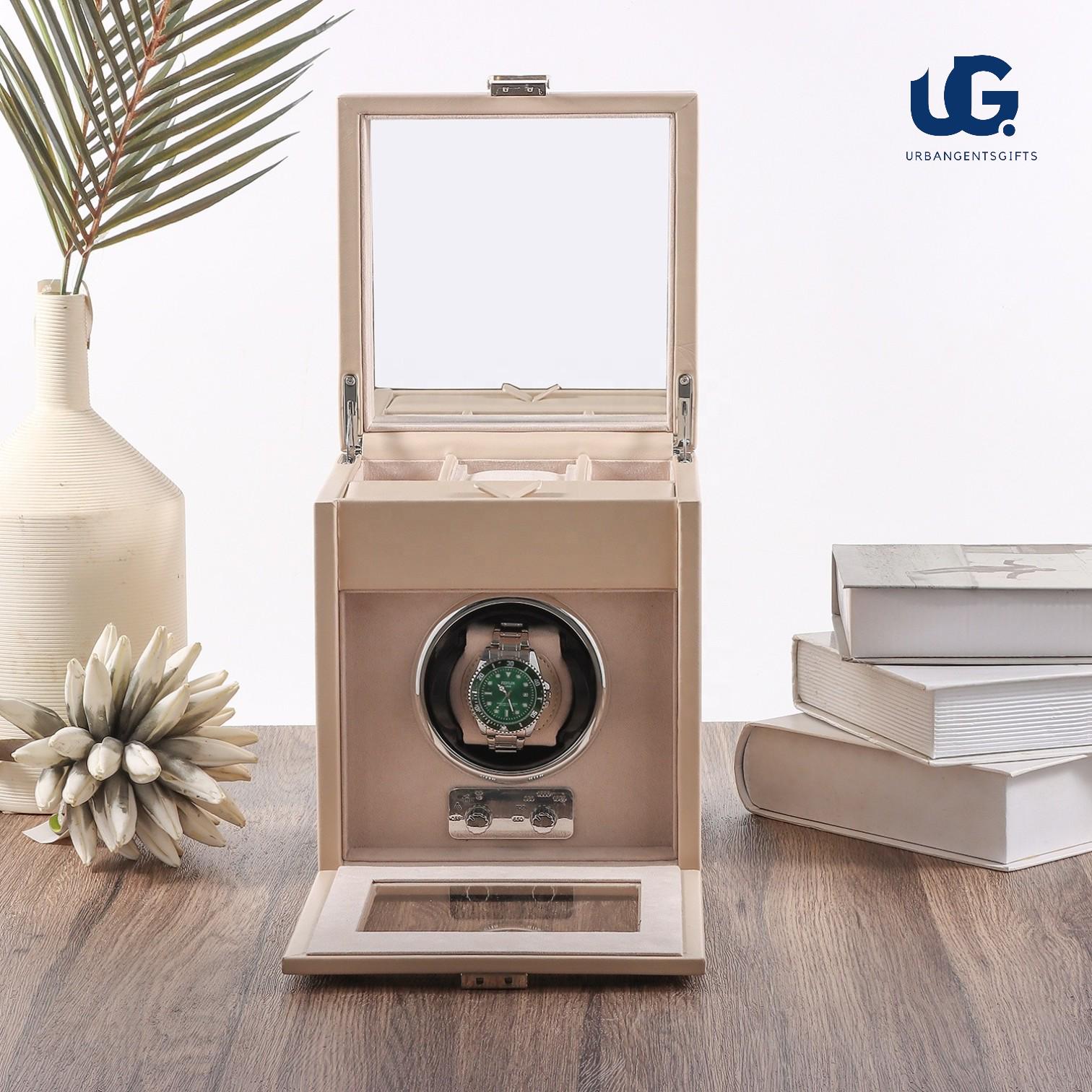 Leather Watch Winder Box with Jewelry Tray – Silent Motor, Logo Customization, Gift-Ready Packaging - My Store