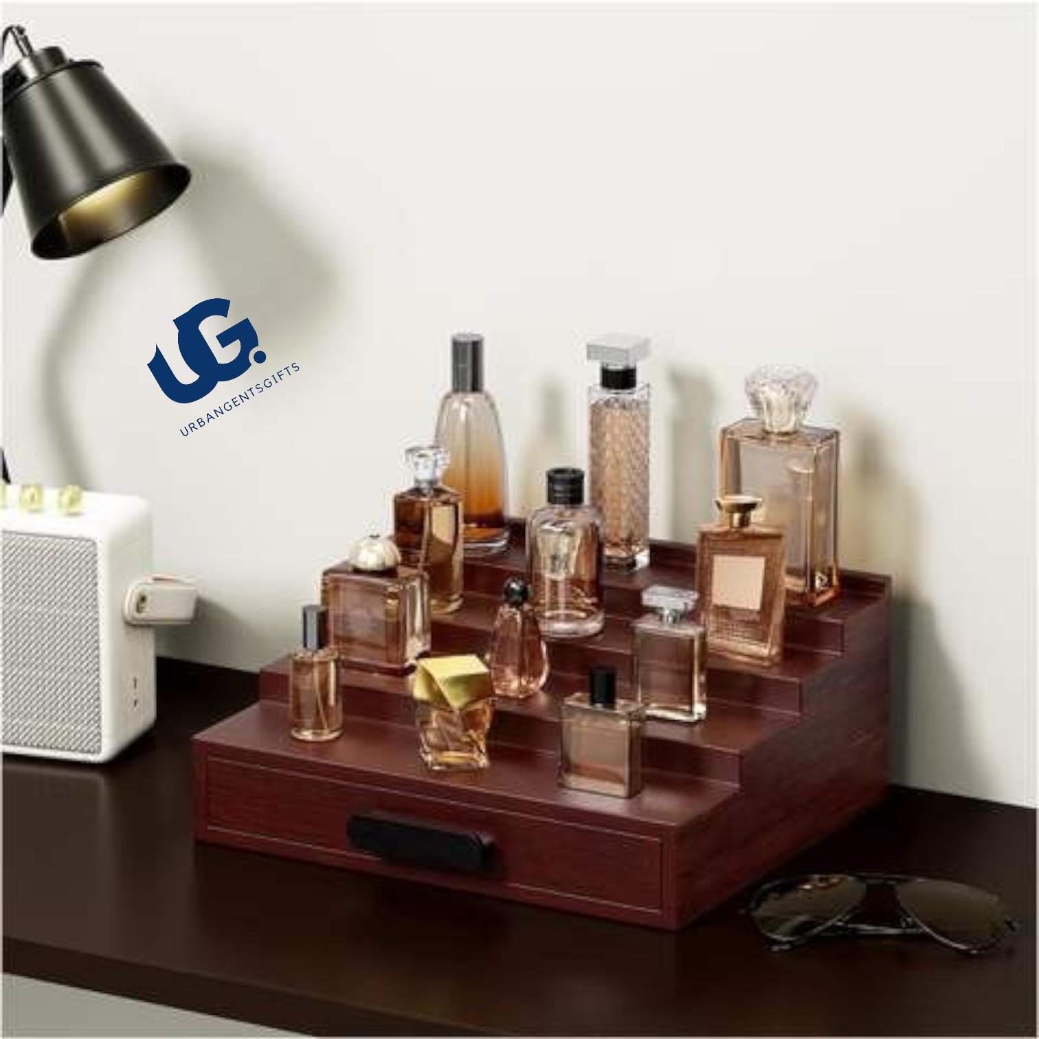 Wooden  Organizer Cologne 3-Tier Cologne Display, Men’s Jewelry Stand, Rustic Watch Holder,Dresser Organizer for Him,Gift for Men/women - My Store