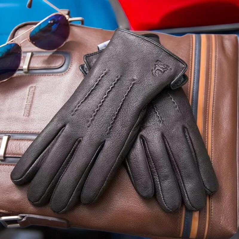Black Leather Gloves - Soft, Warm & Stylish Winter Gloves for Men-Women - Premium Quality, Soft Leather, Perfect Gift - My Store