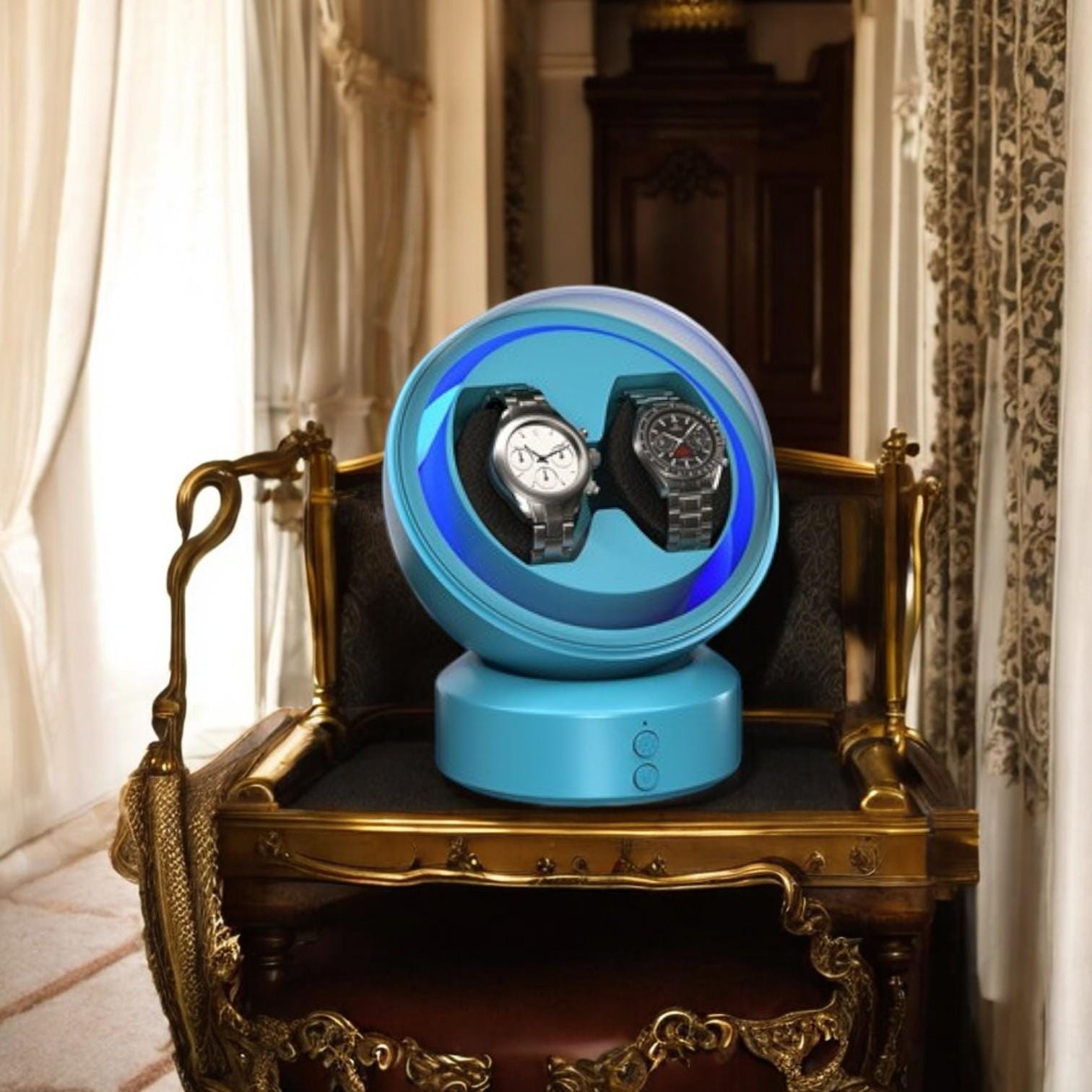 Automatic Watch Winder – Sleek 2-Slot Capsule Design with LED Ligh - My Store