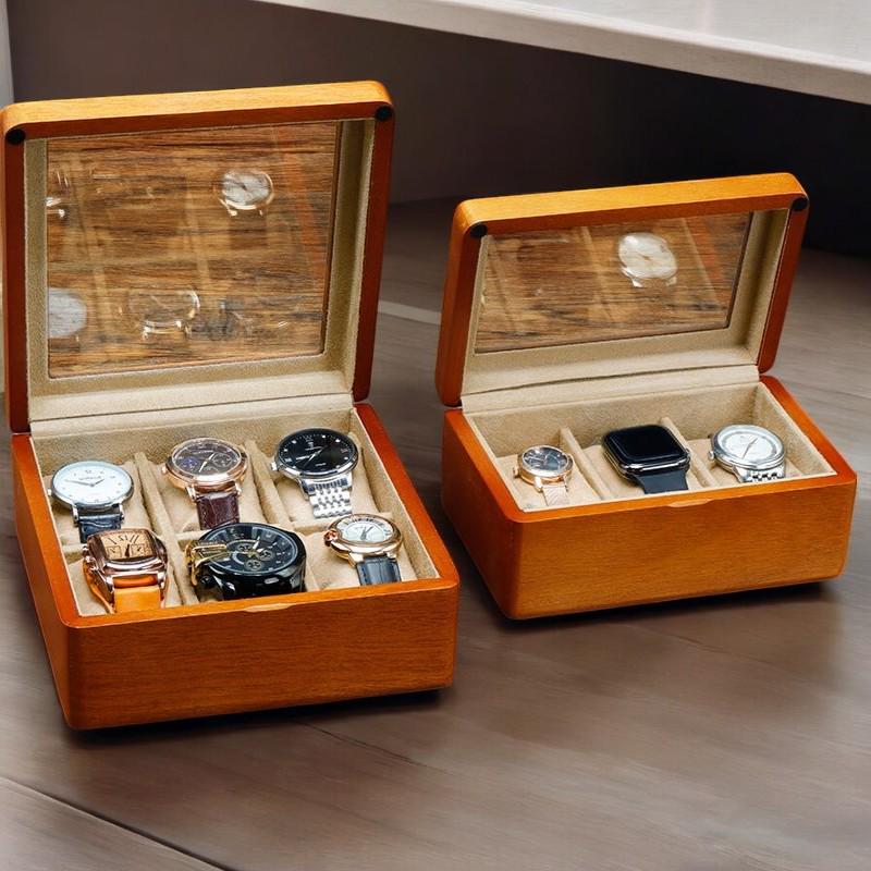 Perfect gift - Watch Box with Velvet Interior – Elegant Watch Storage Case for 3 or 6 Watches, Eco-Friendly Wooden Jewelry Organizer Gift - My Store