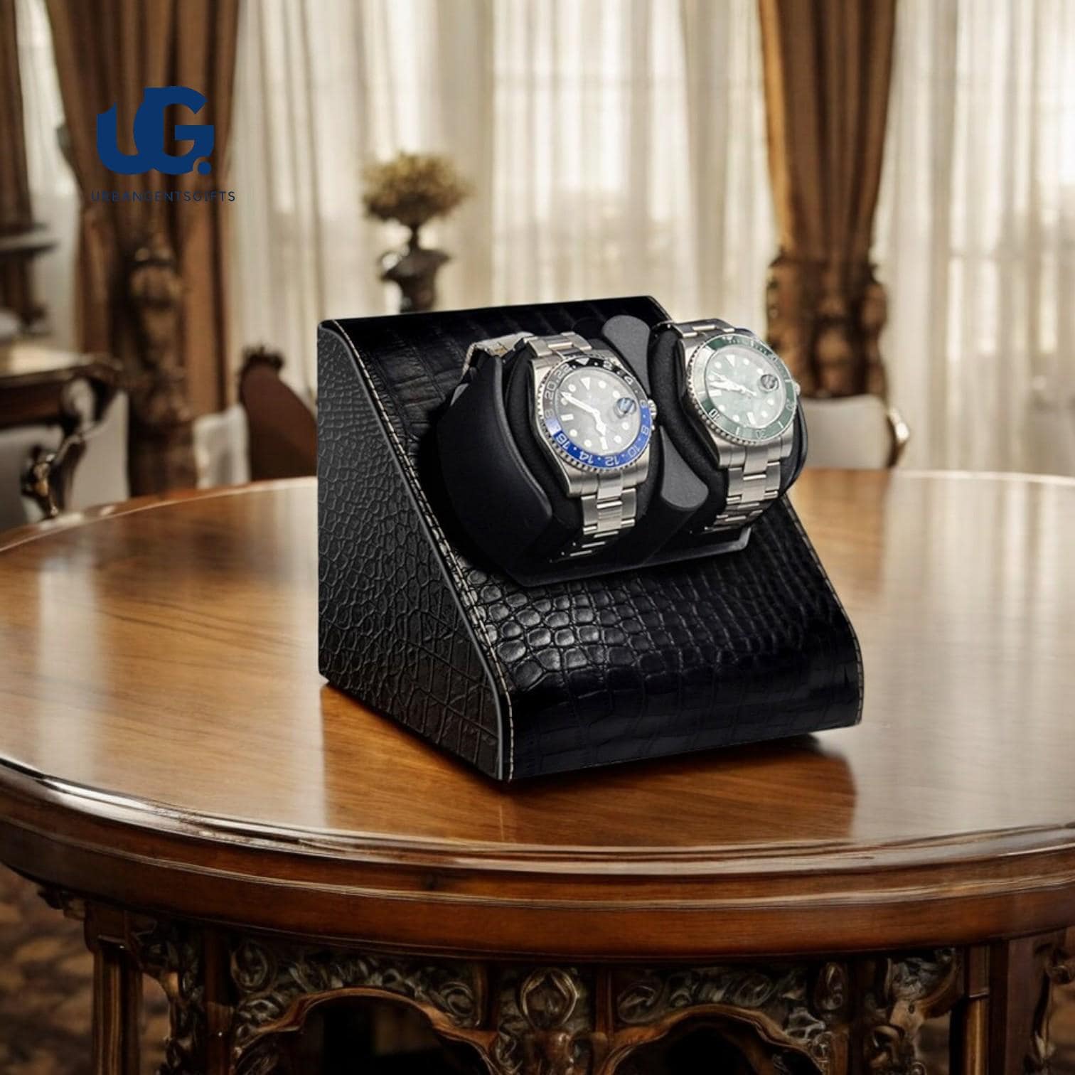 2-Slot Automatic Watch Winder | Leather Mechanical Shaker Box with Mabuchi Motor | Elegant Storage for Men’s Timepieces - My Store