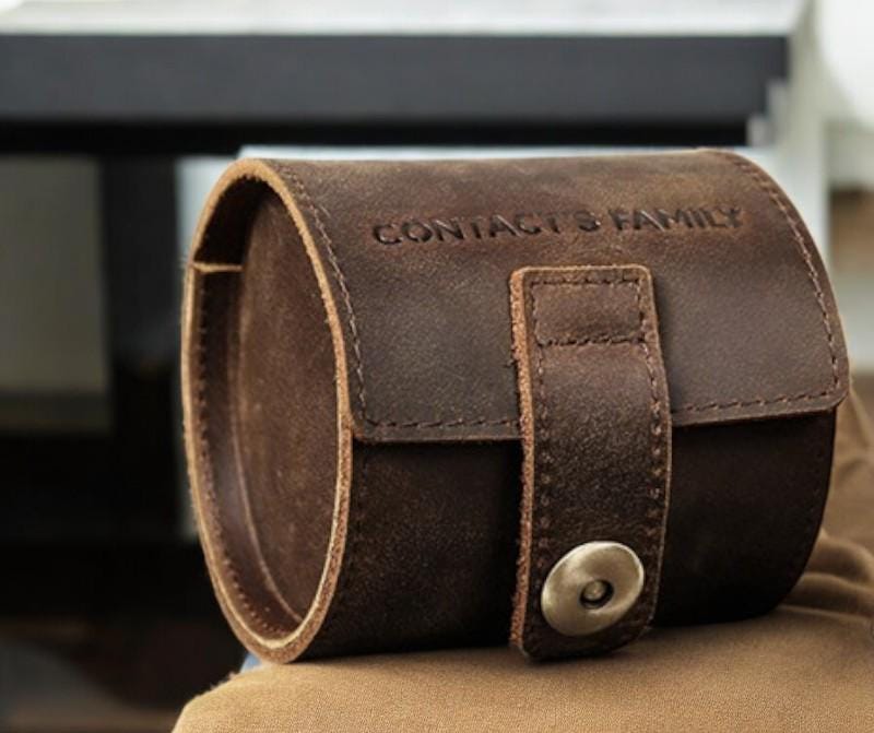 Leather Single Slot Watch Roll Case - Portable Travel Watch Holder & Jewelry Storage Pouch - My Store